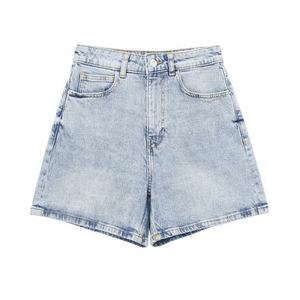 Shorts de mezclilla para mujer, clásicos, vintage, de cintura alta, azules, de pierna ancha, casuales, de verano, con bolsillos estilo cargo, Y2K - Product Image 6