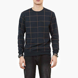 Suéter de punto a cuadros con cuello redondo para hombre, corte regular, informal, para otoño - Product Image 2