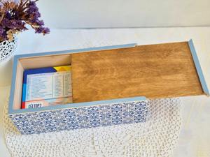 Caja de pañuelos de madera impresa para recuerdo de boda, caja de pañuelos de madera impresa para novia, para regalos personalizados, caja de accesorios al por mayor - Product Image 4