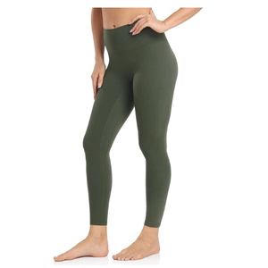 Wholesale High Quality Custom Logo Fitness Gym <b>Tights</b> Quick Dry No Front <b>Line</b> Seamless Soft Nylon High Waist Yoga Leggings Women - Product Image 5