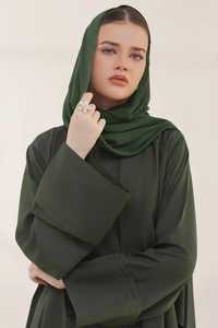 Women's Solid Color <b>Kaftan</b> Abaya Dress Autumn Winter Turkish Style Polyester Maxi Dress Hijab Belt Reminiscent Burqa - Product Image 4