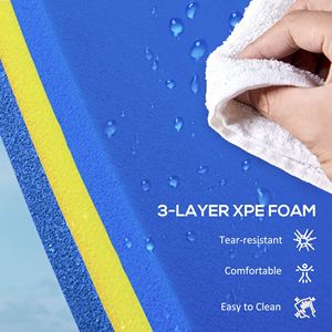 Tapis aquatique flottant bleu en forme de nénuphar de 9 x 6 pieds pour 2 adultes, idéal pour lac, piscine, océan, plage, bateau, matelas aquatique. - Product Image 4