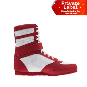 Bottes de boxe résistantes à l'usure en gros d'usine, logo personnalisé, antidérapantes, à lacets, extérieur en polyester, chaussures de ring haute adhérence, semelle en caoutchouc - Product Image 1