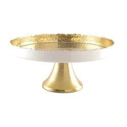 Round Metal <b>Cake</b> <b>Stand</b> with Gold Wire Base and <b>Marble</b> top Reusable Dessert Display Plate for Wedding Birthday Party Centerpiece - Product Image 3