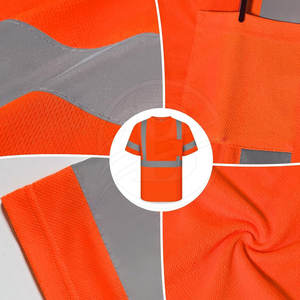 Ropa de Trabajo de Seguridad, Camisa Reflectante de Alta Visibilidad, Ropa de Trabajo de Poliéster/Algodón, Camisa Reflectante Impermeable de Manga Corta - Product Image 4