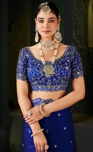 KV Embroidered Bollywood <b>Tissue</b>, Silk Blend Saree - Product Image 2