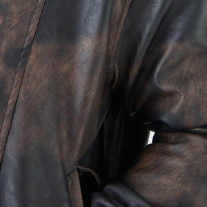 Blouson Bomber Homme en Cuir Véritable Écologique Respirant avec Doublure Sherpa Style Urbain Hiver Moto Biker - Product Image 3