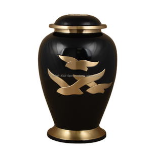 Wholesale Brass Engraved American Style Black and Gold Customized Durable Cremation <b>Urns</b> <b>for</b> Human and Pet <b>Ashes</b> - Product Image 4