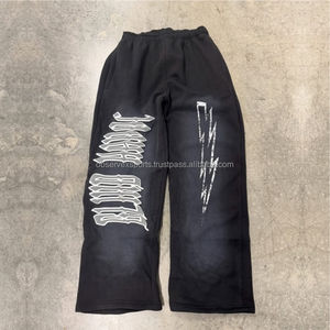 Survêtement d'Hiver Personnalisé Délavé à l'Acide Ensemble Pantalon de Survêtement à Capuche Zippée au Soleil 100% Coton Lourd Unisexe Vintage - Product Image 5