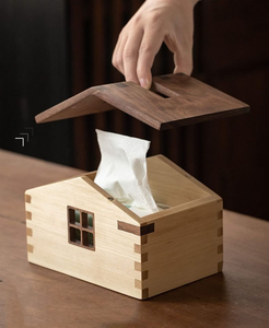Rectangular Walnut Wood Tissue Box Cover Handmade Wooden Tissue Holder for Bathroom Bedroom <b>Office</b> Natural Finishing <b>Rustic</b> Home - Product Image 4