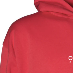 Sweat-shirt à capuche pour homme, poids moyen 280 g/m², couleur rouge, en molleton de coton premium, style streetwear décontracté, logo personnalisé, OEM, ODM, vente en gros - Product Image 6