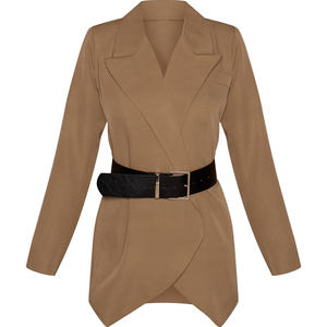 Blazer pour femme avec logo lettres grecques, manches longues, col rabattu, taille ceinturée, élégant, pour le bureau, mode sororité, vente en gros, personnalisé, professionnel - Product Image 1