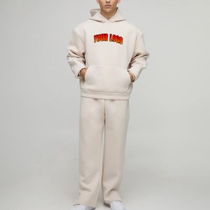 ODM OEM 350GSM Heavyweight Tracksuit Cotton Fleece Pullover Hoodie& <b>Joggers</b> Plus Size Training Men <b>Matching</b> <b>Set</b> - Product Image 6