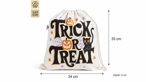 Pochette à cordon blanche pour Halloween 34x35x00cm 220 GSM en toile RFD, sac de rangement cadeau, impression personnalisée, vente en gros, OEM, marque privée SNC66 - Product Image 6