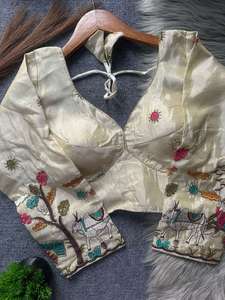 เสื้อเบลาส์งานปาร์ตี้สวยงาม ตกแต่งด้วยงานเย็บหนาแน่น บุหนา ตะขอทำมือ พร้อมลูกปัดสวยงาม ด้านหลังเปิด - Product Image 1