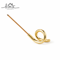 Porte-encens religieux moderne en laiton avec tube de rangement en verre et plateau d'aromathérapie minimaliste pour le printemps et l'été