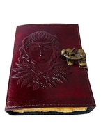 Carnet en cuir « Livre des Ombres » à spirale, imprimé, cadeau, bord festonné marron, carnet de sorts Wiccan pour homme et femme