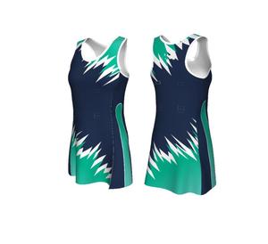 <b>Custom</b> OEM Adult Unisex Netball <b>Dress</b> Uniforms 100% Nylon Anti-Bacterial 3D Pattern Heat-Transfer Printed Sleeveless - Product Image 1