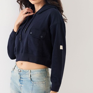 เสื้อฮู้ดครอปผู้หญิงผ้าฝ้ายแท้ 100% คุณภาพสูง ทรงตรง มีฮู้ด เหมาะสำหรับออกกำลังกาย - Product Image 6