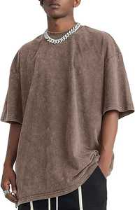 Camiseta de Alta Calidad Estilo Urbano, Personalizada, Lavada al Ácido, a la Moda, de Manga Corta, Estilo Vintage - Product Image 6