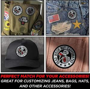 Parches Bordados con Diseño de Esqueleto Divertido 'Dead Inside But Patch' para Amantes del Café, para Mochilas, Gorras, Chaquetas - Product Image 2