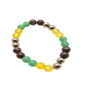 Hermosa Pulsera de Piedras Mixtas de Alta Calidad, Ecológica, con Diseño Tallado y Grabado, Hecha de Madera Petrificada Natural - Product Image 1