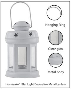 Durable Outdoor <b>Decorative</b> <b>Lantern</b> with Stylish Metal & Glass Candle Holder for Hotels Parties & Cultural Celebrations - Product Image 5