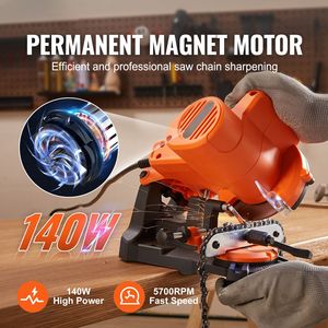Affûteur de chaîne de tronçonneuse électrique 140W professionnel, outil d'affûtage de chaîne de tronçonneuse sur banc 5700 tr/min avec lame affûtée - Product Image 2