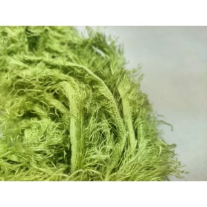 100% <b>Linen</b> <b>Yarn</b>-Frizz Ribbon Sheen Green Strip for Weaving Textile Art & Crafts - Product Image 2