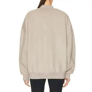 Custom Women Mock Neck Sweatshirt Oversized Pullover Fleece Casual Long Sleeve Streetwear Top - Product Image 5