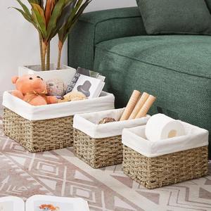 Set of 3 <b>Stackable</b> Seagrass <b>Baskets</b> Handmade Storage <b>Basket</b> Wholesale eco-friendly Made in Vietnam - Product Image 3