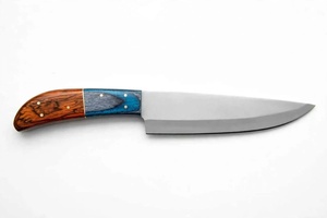 Outil utilitaire à lame fixe robuste sur mesure avec lame courbée et manche en bois - Product Image 3