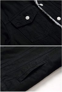 Winter Fashion Mens Jean Jacket Outwear Jackets Trendy Warm Fleece Thick Denim Jacket Wool Men Denim <b>Coat</b> - Product Image 4