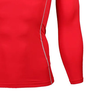 Chemise de compression à manches longues pour homme, rouge, à séchage rapide, en polyester, pour adultes - Product Image 3