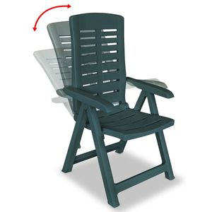 Set di 4 Sedie da Giardino Pieghevoli Standard in Plastica Verde - Product Image 2