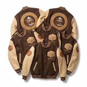 OEM Custom Varsity Letterman Jacket Wool Leather Sleeves Printers Guild Press Embroidery Inking Balls Patch <b>Maroon</b> <b>Coat</b> - Product Image 4