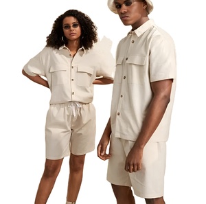 Men's Custom Printed Logo Embroidered <b>Crocheted</b> Summer Terry Two-Piece Cotton Casual Sweat Suit <b>Set</b> Quick Dry - Product Image 1