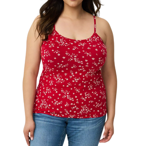 Débardeur décontracté en jersey pour femmes grandes tailles, col rond, dos échancré, sans manches, bretelles réglables - Product Image 4