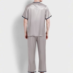 Top Sale Casual Plus Size Men's Silk Satin 2026 Pajamas OEM Nightwear Quick Dry Breathable Long Sleeve VIRAL Made - Product Image 4