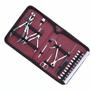 Kit d'application avancé pour extensions capillaires : Pince à perles I-Tip, Outil de pose pour extensions adhésives, Coupe-fil, Aiguille à crochet, Peigne, Pinces de sectionnement - Product Image 1