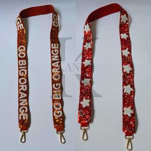 Correa de bolso hecha a mano con cuentas para el día del partido, correa de bolso NFL personalizada para bolsos transparentes de estadio - Product Image 3