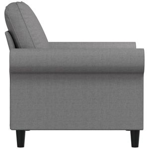 Fauteuil de salon en tissu polyester gris clair avec structure en métal et contreplaqué, fauteuil confortable - Product Image 4