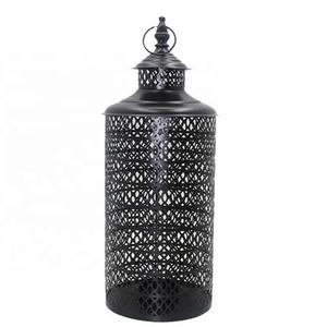 Farol con diseño de hojas grabadas para el hogar, villas, iluminación de suelo y mesa, uso decorativo, portavelas de metal. - Product Image 2