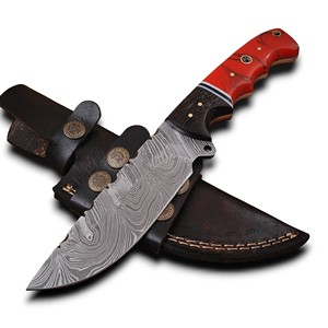 Couteau pliant de poche de haute qualité en acier au carbone avec manche en cuir, tranchant, pour l'extérieur, camping, OEM - Product Image 1