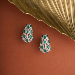 Luxury Women <b>Emerald</b> Cut Chandelier Earrings 925 Silver Wedding Jewelry Green Gemstone <b>Studs</b> - Product Image 2
