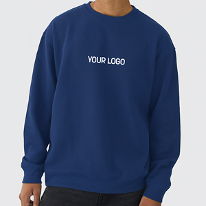 Sudadera de Invierno de Alta Calidad, Hecha a Medida, Bordada, con Hombros Caídos, Cuello Redondo, Tejido Grueso, 100% Algodón, Color Sólido, Talla Grande - Product Image 4