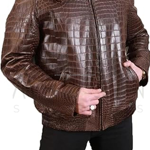 แจ็กเก็ตหนังเนื้อแฟชั่นสำหรับฤดูหนาวสีน้ำตาล - Product Image 5