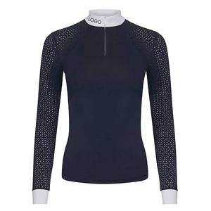 Chemise d'équitation pour femmes, tissu personnalisé de haute qualité, texture fluide, toucher doux et design élégant. - Product Image 1