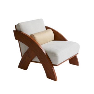 Canapé une place en teck massif de style moderne et luxueux, écologique, pour une utilisation en extérieur et en intérieur, dans le salon, l'hôtel, le jardin - Product Image 2