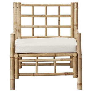 Table basse moderne en bambou – Style Japandi minimaliste pour chaise en bambou écologique avec accoudoirs, chaise de jardin, terrasse extérieure - Product Image 1